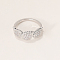 Exquisite Teardrop Brass Micro Pave Clear Cubic Zirconia Finger Rings for Women, Platinum, 6mm, Inner Diameter: 16~19mm