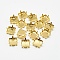 201 Stainless Steel Sew on Prong Settings, Claw Settings for Pointed Back Rhinestone, Square, Golden, Tray: 8x8mm, 8x8x6.5mm, Hole: 1mm