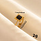 Vintage French Style 304 Stainless Steel Enamel Cuff Ring, Square Wide Band Open Ring for Women, Golden