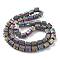 Electroplated Natural Lava Rock Beads Strands, Hexagon, Rainbow Plated, 7~8.5x7.5x6.5mm, Hole: 1.5mm, about 50pcs/strand, 11.81''(30cm)