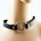 Punk Rock Style Leather Necklaces, with Alloy Findings, Black, 15.4 inch