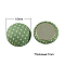Woven Cabochons, with Aluminum Bottom, Half Round, Dark Sea Green, 15x7mm