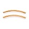 304 Stainless Steel Tube Beads, Curved Tube, Ion Plating(IP), Real 18K Gold Plated, 5x45x3mm, Hole: 1.8~2mm