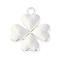 Tibetan Style Alloy Pendant, Clover, Cadmium Free & Nickel Free & Lead Free, Silver, 21x17.5x2.5mm, Hole: 1.5mm