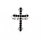 Men's Alloy Cuff Finger Rings, Open Rings, Cadmium Free & Lead Free, Platinum, Religion, Cross, Black, US Size 7 1/2(17.7mm)