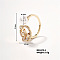 Chic Geometric Brass Open Cuff Ring, Cute and Elegant Hand Accessory, Golden