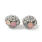 Acrylic Rhinestone Rondelle Beads, with Alloy & Glass, for Beadable Pens, Keychains and Jewelry, Antique Silver & Silver, Gray, 21.5x20x15mm, Hole: 2mm