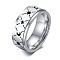 Non-Tarnish Stainless Steel Sun Moon Rotatable Ring, Wide Band Ring for Men, Stainless Steel Color, US Size 11(20.6mm)