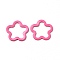 Spray Painted 201 Stainless Steel Linking Rings, Flower, Hot Pink, 14.5x14x1mm, Inner Diameter: 10x12mm