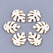 Wood Pendants, Tropical Leaf Charms, Undyed, Monstera Leaf, Floral White, 29.5x23x2.5mm, Hole: 1.5mm