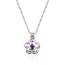 Flower Pattern Pendant Necklaces, Stainless Steel Cable Chain Necklaces for Women