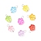 Transparent Acrylic Pendants, with Brass Finding, Flower, Silver, 13x8.5x3.5mm, Hole: 2mm