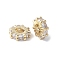 Brass Micro Pave Clear Cubic Zirconia Spacer Beads, Rack Plating, Long-Lasting Plated, Cadmium Free & Lead Free, Flat Round, Real 18K Gold Plated, 7.5x2.5mm, Hole: 3.2mm