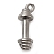 304 Stainless Steel Pendants, Barbell Charm, Stainless Steel Color, 23x8x7.5mm, Hole: 2mm