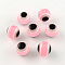 Round Evil Eye Resin Beads, Pink, 6x5mm, Hole: 1.8~2mm