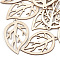Undyed Wood Pendants, Leaf, Wheat, 54.5x34.5x1.5mm, Hole: 2mm
