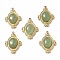 PVD Vacuum Plating 201 Stainless Steel Natural Green Aventurine Pendants, Real 18K Gold Plated, Oval Charms, 22x16x4mm, Hole: 1.4mm
