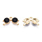Eco-Friendly Zinc Alloy  Pendants, with Enamel, Glasses, Cadmium Free & Nickel Free & Lead Free, Golden, Black, 10x18x2.5mm, Hole: 2mm