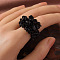 Natural Obsidian Chip Finger Rings, Inner Diameter: 20mm
