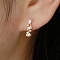 Elegant Geometric 925 Sterling Silver Cubic Zirconia Hoop Earrings, Simple and Fashionable, Golden, Clear, 12x4mm
