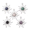 Natural Mixed Gemstone Big Pendants, with Tibetan Style Antique Silver Tone Alloy Findings, Sun Charms, 51x47x2mm, Hole: 3.5mm
