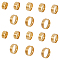 16Pcs 8 Size 304 Stainless Steel Grooved Finger Rings Set, Golden, Inner Diameter: 16~23mm, 2Pcs/size