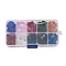 100Pcs 10 Colors Glass Pendants, with Plastic Box, Cross, 14x14x8mm, Hole: 1.2mm, 10pcs/color
