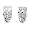 Brass Micro Pave Clear Cubic Zirconia Charms, Cadmium Free & Nickel Free & Lead Free, Round with Bowknot, Platinum, 8.5x4.5x5.5mm, Hole: 1.2mm