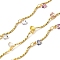 Brass Flat Round Bar Link Chains, with Clear Cubic Zirconia, Lead Free & Cadmium Free, Long-Lasting Plated, Rack Plating, Soldered, with Spool, Real 18K Gold Plated, 18x2x1mm and 4x2.5x0.5mm