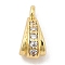 Brass with Cubic Zirconia Pendants, for Women, Lead Free & Cadmium Free, Long-Lasting Plated, Real 18K Gold Plated, 9x4x5mm, Hole: 1.2mm