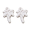 Opaque Acrylic Pendants, Leaf Charms, White, 28.5x22x5.5mm, Hole: 3mm, about 445pcs/500g.