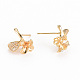 Серьги из латуни с микропейвом и прозрачным фианитом KK-S356-255-NF-3