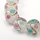 Круглой формы ручной работы Золотые пески ухабистой Lampwork бисер LAMP-L043-01-1
