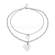 Двухслойные ожерелья из нержавеющей стали марки 304 NJEW-M181-15P