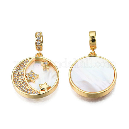 Латунные микропаве прозрачные подвески с фианитом KK-N233-400-1