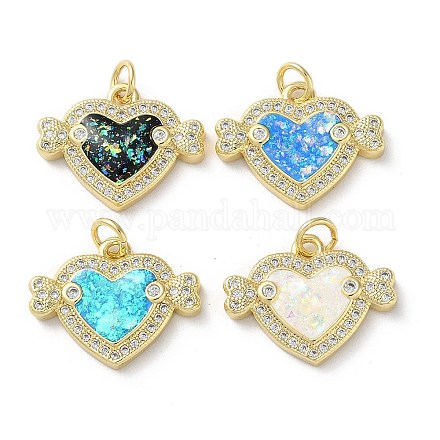 Латунные микропаве прозрачные подвески с фианитом KK-C045-36G-1