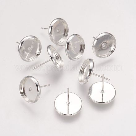 Латунь сеттинги серьга KK-H021-1S-NF-1
