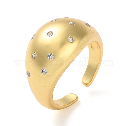 Открытые манжеты из латуни с микропаве из циркония RJEW-K266-15G-02-1