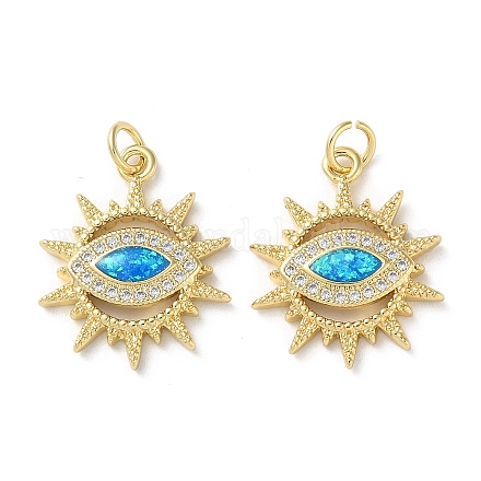Латунные микропаве прозрачные подвески с фианитом KK-C045-08G-1