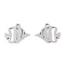 Non-Tarnish 201 Stainless Steel Pendants, Fish Charm, Stainless Steel Color, 15x18x1mm, Hole: 1.6mm