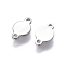 Tarnish Resistant 304 Stainless Steel Links connectors, Flat Round, Stainless Steel Color, 6x9.5x0.8mm, Hole: 1mm