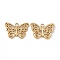 Ion Plating(IP) 304 Stainless Steel Pendants, Butterfly Charms, Real 18K Gold Plated, 18x25x2mm, Hole: 2.5mm