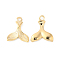 Brass Charms, Cadmium Free & Nickel Free & Lead Free, Mermaid Tail Charm, Real 18K Gold Plated, 14x12x2mm, Hole: 1.6mm