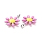 304 Stainless Steel Charms, with Enamel, Stainless Steel Color, Flower, Violet, 10x7.5x2mm, Hole: 1mm