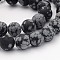 Natural Snowflake Obsidian Gemstone Beads, Frosted, Round, 10mm, Hole: 1mm, about 36~38pcs/strand, 14.5 inch