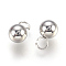Tarnish Resistant 201 Stainless Steel Sphere Charms, Round Ball, Stainless Steel Color, 10x6mm, Hole: 3mm