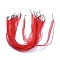 Jewelry Making Necklace Cord, with 2 Threads Waxed Cord, Organza Ribbon and Iron Findings, Red, 17 inch