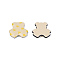 Printed Acrylic Cabochons, Bear with Heart, Blanched Almond, 25.5x24x5mm
