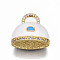 Brass Micro Pave Cubic Zirconia Enamel Pendants, Nickel Free, Bag, Real 16K Gold Plated, White, 17x18x9.5mm, Hole: 4x5mm