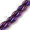 Electroplated Synthetic Magnetic Hematite Beads Strands, Bicone, Purple Plated, 6.2~6.5x12~12.5mm, Hole: 1.4mm, about 33pcs/strand, 15.35''(39cm)